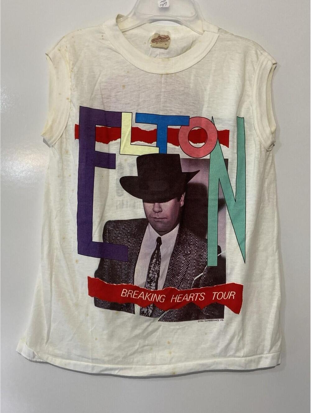 Mens WINTERLAND Vintage 1984 Elton John Breaking Hearts Tour Shirt Sz M